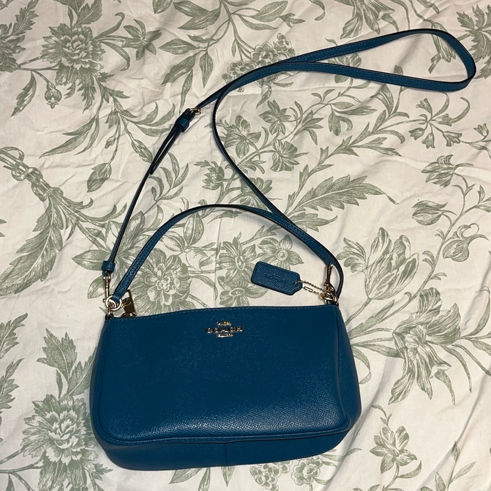 Coach Leather Crossbody Bag in Teal